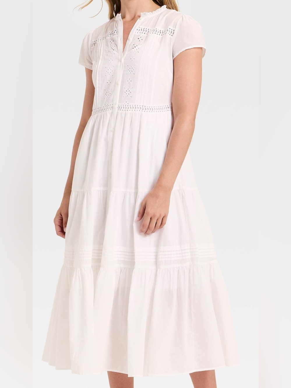 Universal Thread White Eyelet Tiered Cotton Dress for Kids